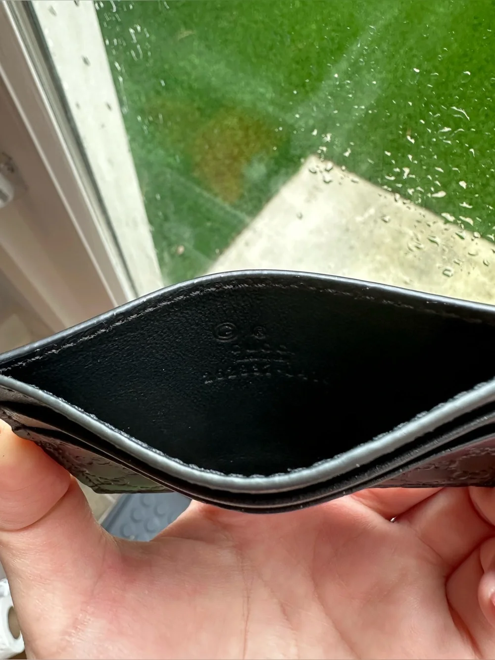 Gucci Black Embossed GG Leather Card Case